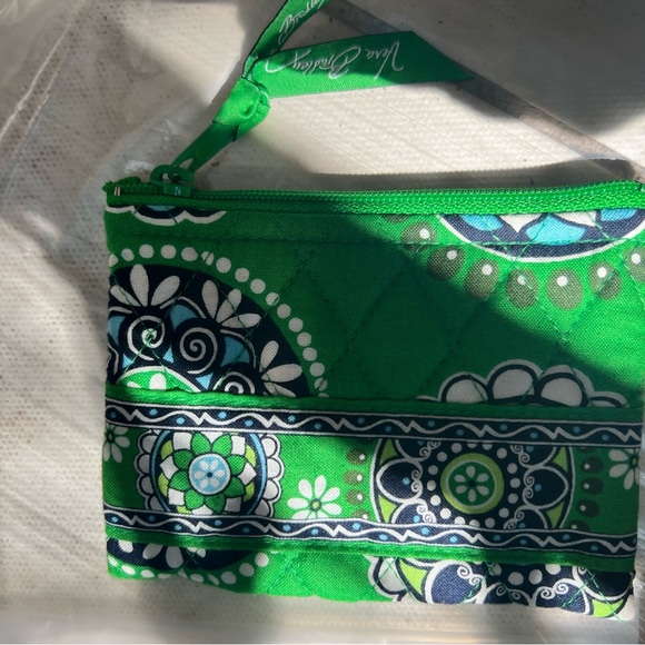 Vera Bradley Handbags - Vera Bradley Cupcake Green and Blue Floral Card Pouch zipper wallet NWOT